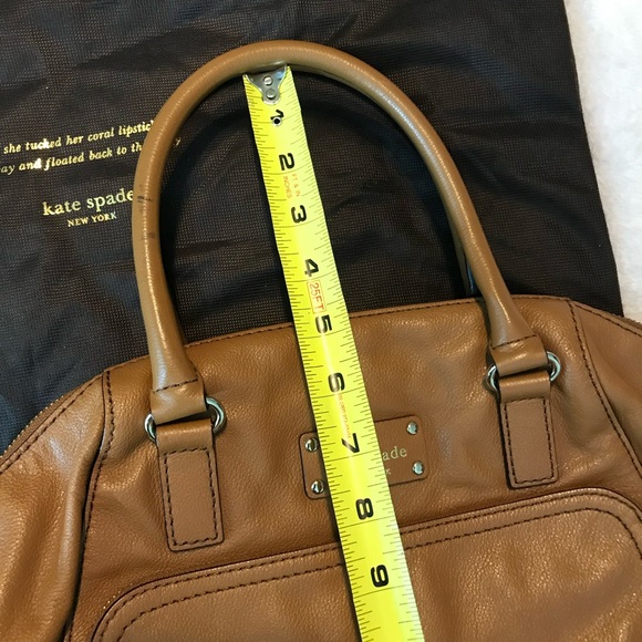 Kate Spade New York Tote Bag Purse Cognac Brown Leather Handbag with dust bag - Picture 16 of 16